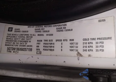 2006 Hummer H3 Suv из США, поврежденный, VIN 5GTDN136X68257159